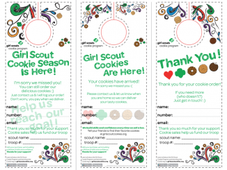 Girl Scout Cookie Door Hanger Printable