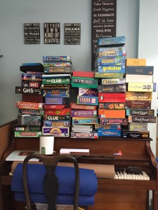 board games, bored games, cleanup, game closet
